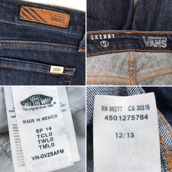 Vans Women's Skinny Jeans - Dark Blue - Picture 6 of 7
